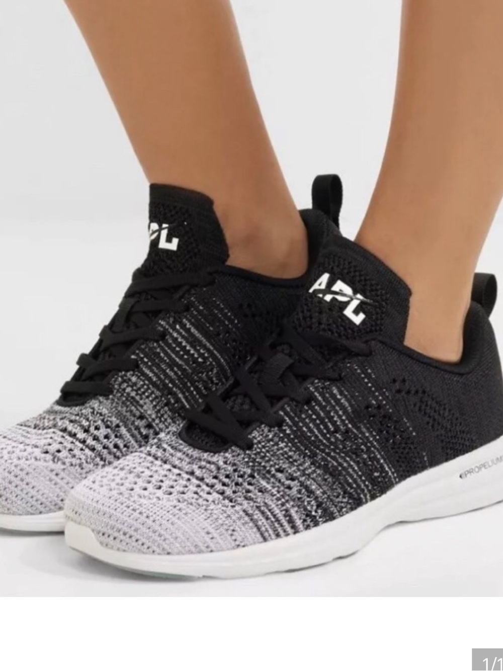 APL TechLoom Knit Athletic Sneakers Gray/Black Women’s Size 8.5 Running Walking